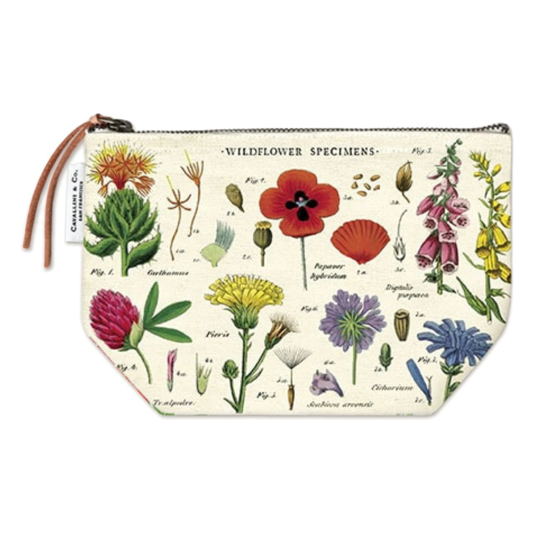Cavallini Vintage Pouch Wildflowers — Cavallini carrying pouch — stationery storage and organisation, at Cityluxe Singapore
