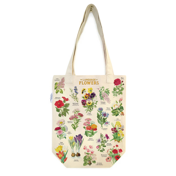 Cavallini Vintage Tote Bag in Language of Flowers — Cavallini carrying pouch — stationery storage and organisation, at Cityluxe Singapore