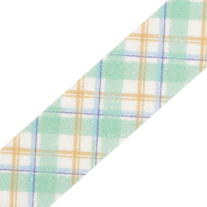 BGM Kira Fuwa Sugar Masking Tape - Check Mint Latte — pattern detail
