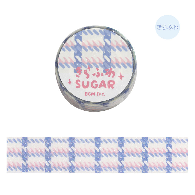 BGM Kira Fuwa Sugar Masking Tape - Check Yogurt — roll front