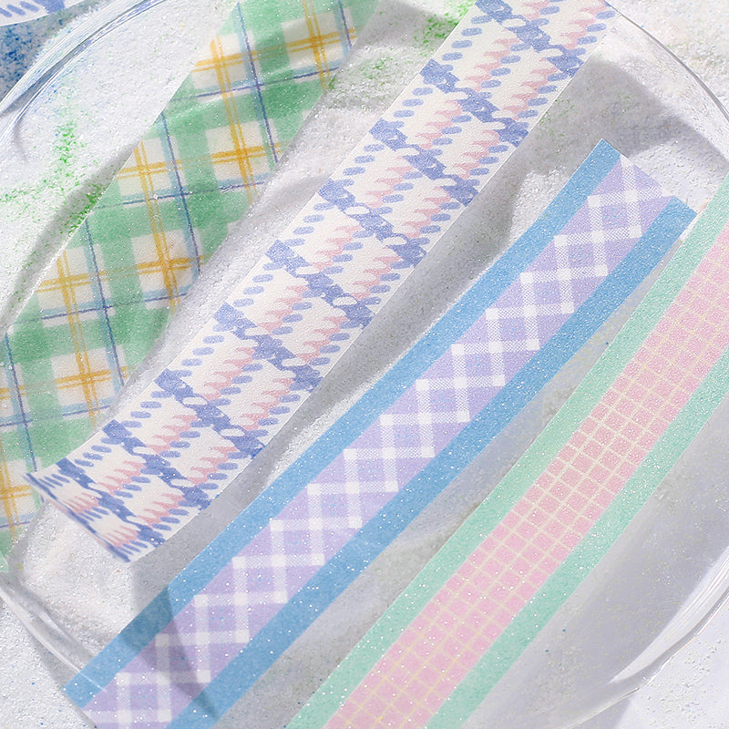 BGM Kira Fuwa Sugar Masking Tape - Check Yogurt — colour swatch