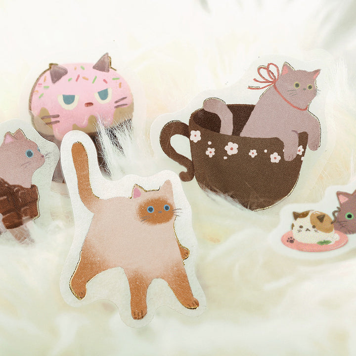 BGM Foil Stamping Flake Seal: Nyan Cafe - Chocolate — angle view