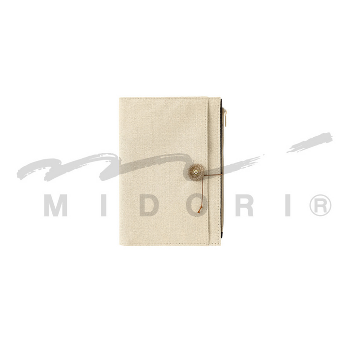 Midori Yuru Log Notebook Cover [B6] - Cloth Beige — back cover