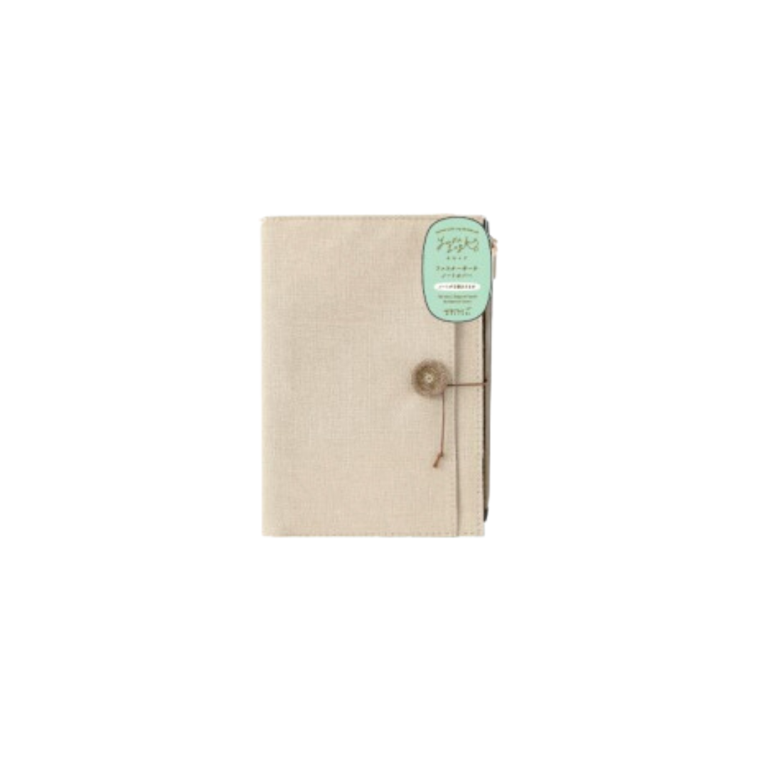 Midori Yuru Log Notebook Cover [B6] - Cloth Beige — ruling detail