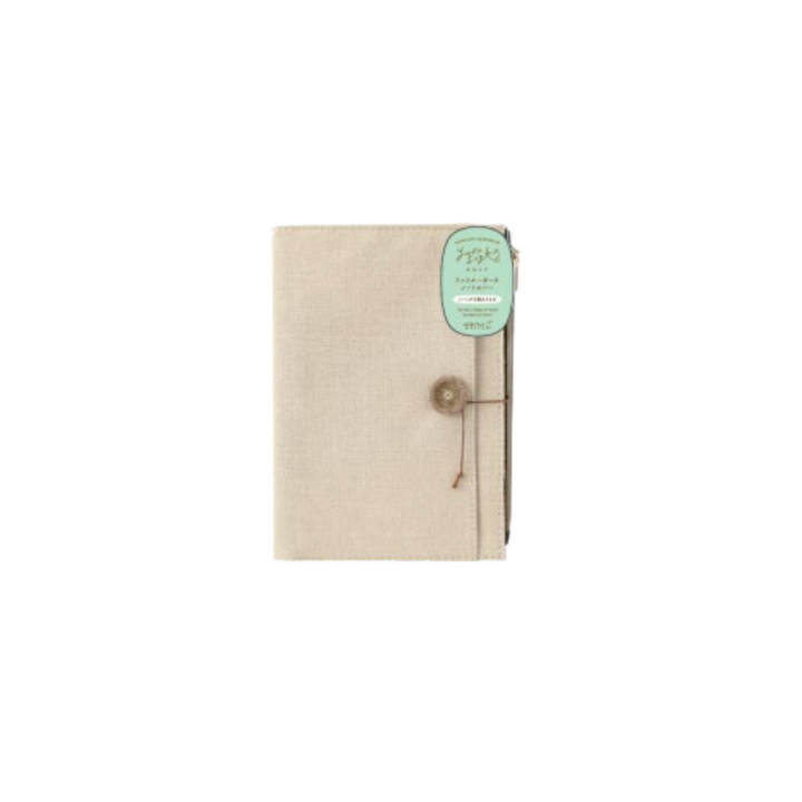 Midori Yuru Log Notebook Cover [B6] - Cloth Beige — ruling detail