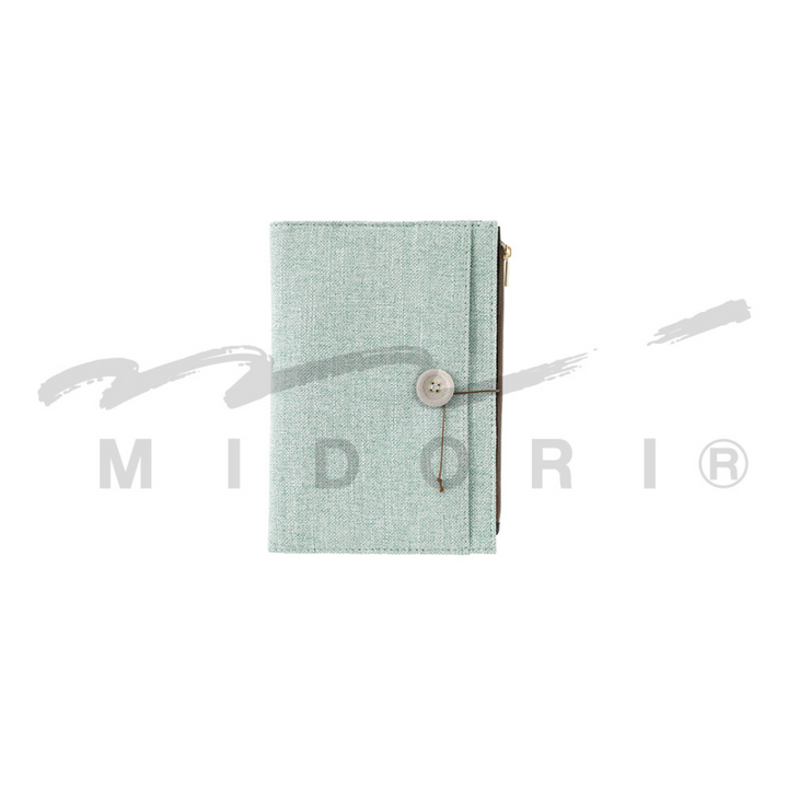 Midori Yuru Log Notebook Cover [B6] - Cloth Light Blue — back cover