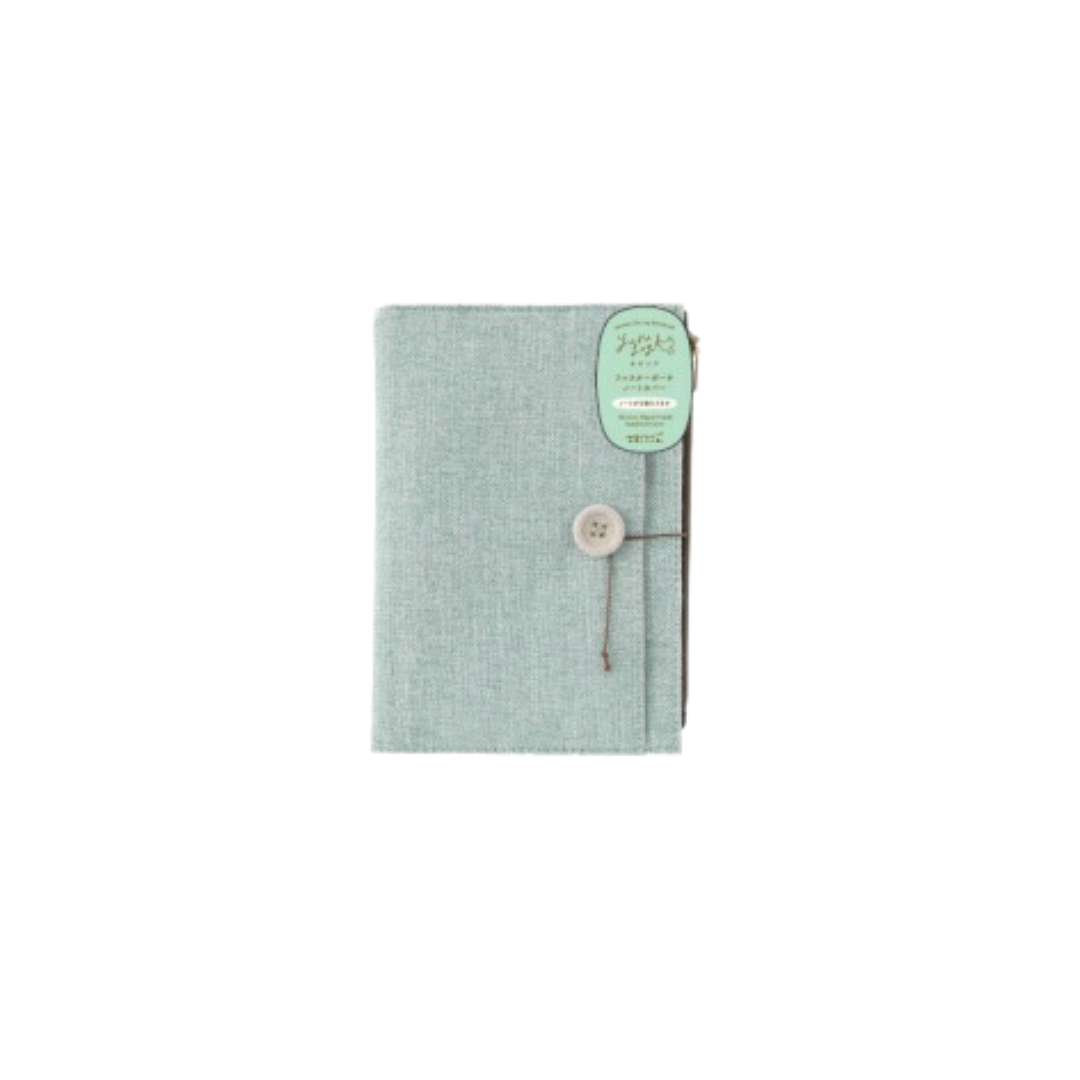 Midori Yuru Log Notebook Cover [B6] - Cloth Light Blue — ruling detail