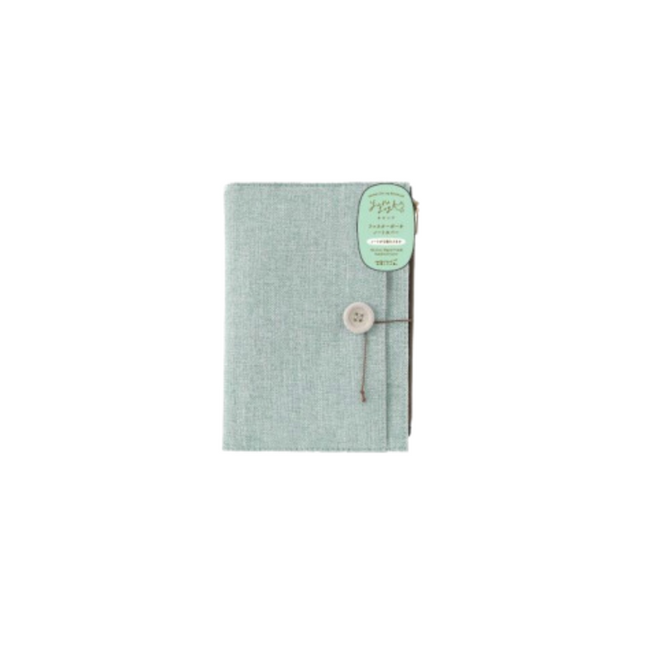 Midori Yuru Log Notebook Cover [B6] - Cloth Light Blue — ruling detail