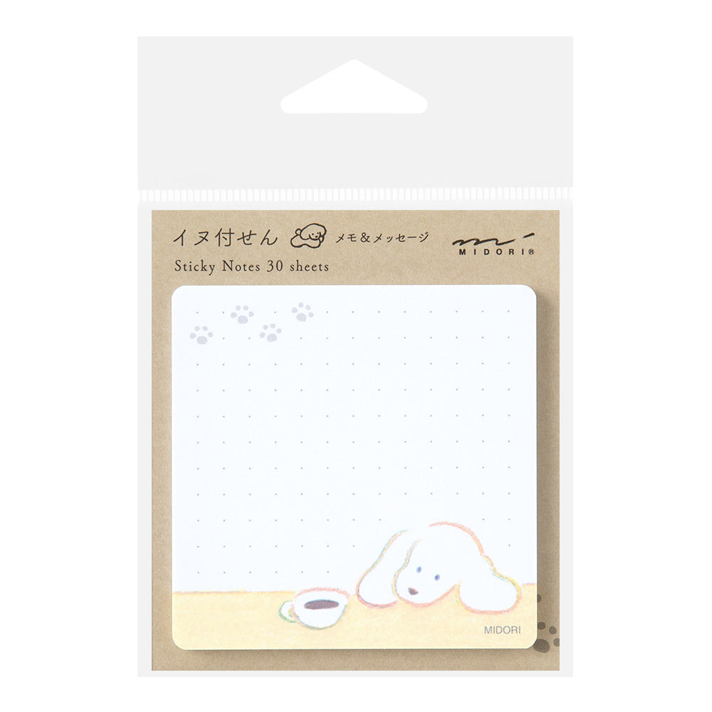 Midori Sticky Notes - Coffee and Dog — front view