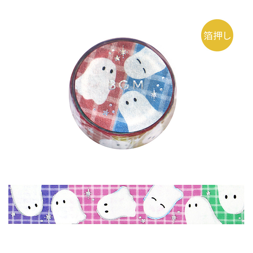 BGM Foil Stamping Masking Tape - Colorful Ghost — roll front