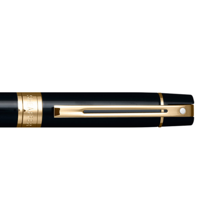 Sheaffer 300 E9325 Glossy Black with Gold Trims Ballpoint Pen (WW30) — Sheaffer ballpoint pen — reliable smooth-writing everyday pen, at Cityluxe Singapore