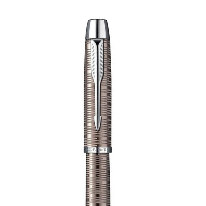 Parker IM Premium Fountain Pen - Brown Shadow with Chrome Trims — with packaging