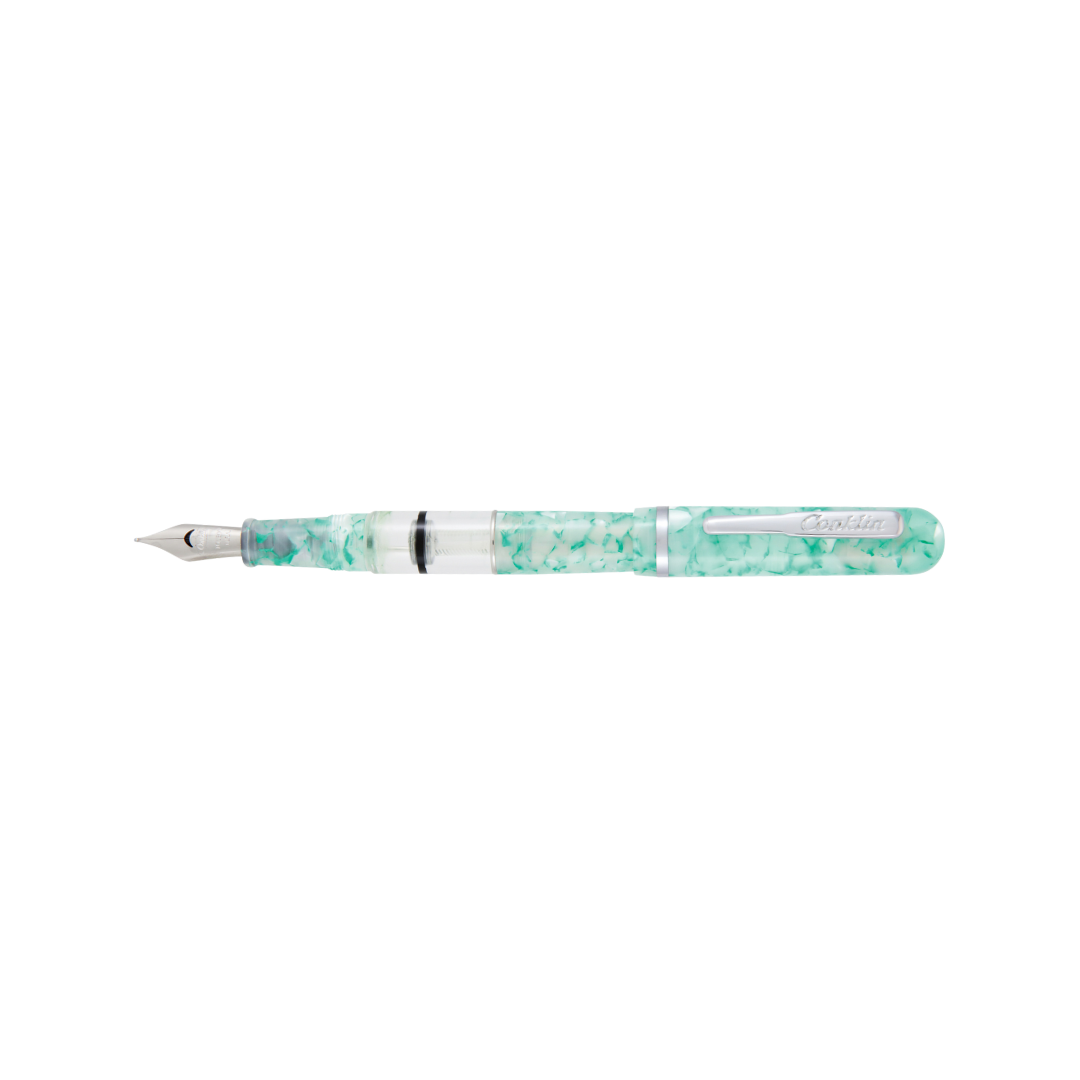 Conklin Heritage Word Gauge Collection Fountain Pen Turquoise — nib close-up