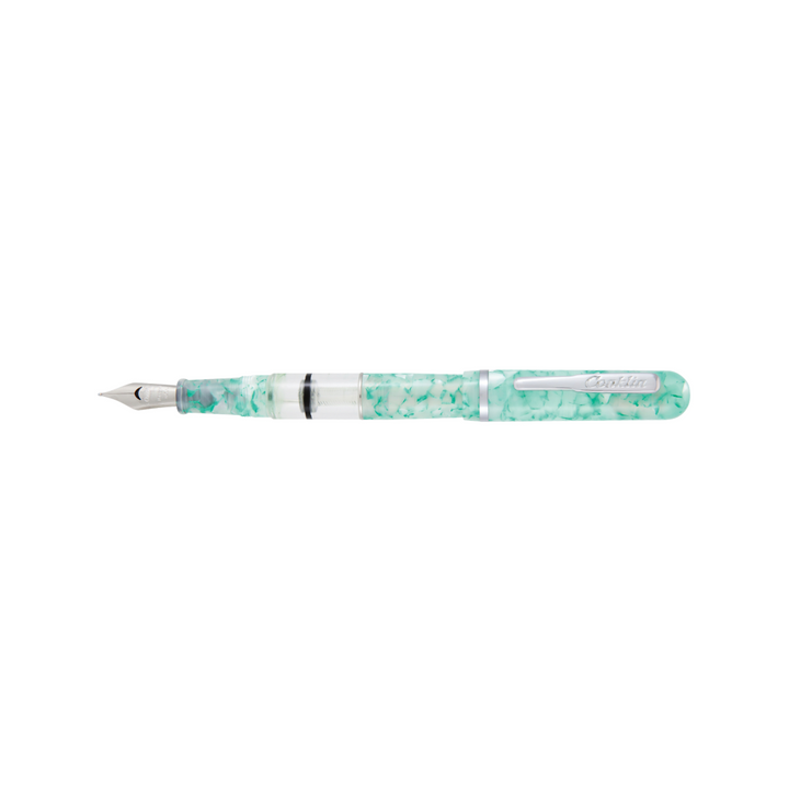 Conklin Heritage Word Gauge Collection Fountain Pen Turquoise — nib close-up