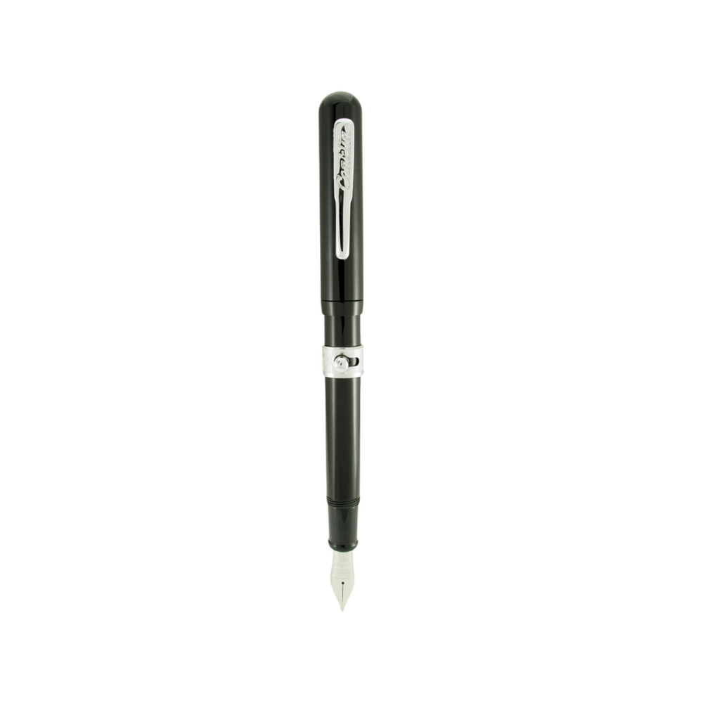 Conklinetta Senior Collection Fountain Pen Black Medium — uncapped with cap posted