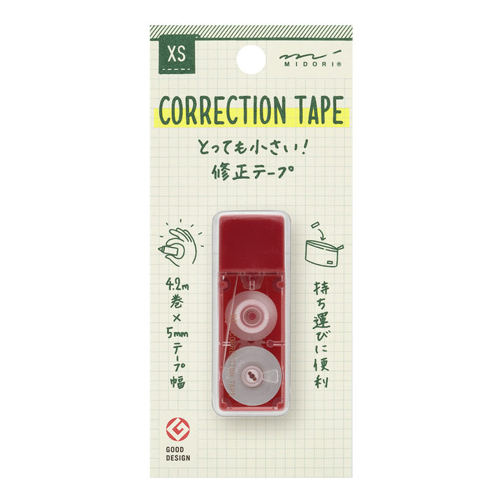 Midori XS Correction Tape — applied on surface