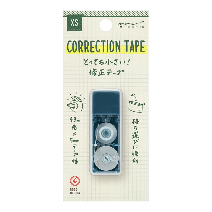 Midori XS Correction Tape — with packaging