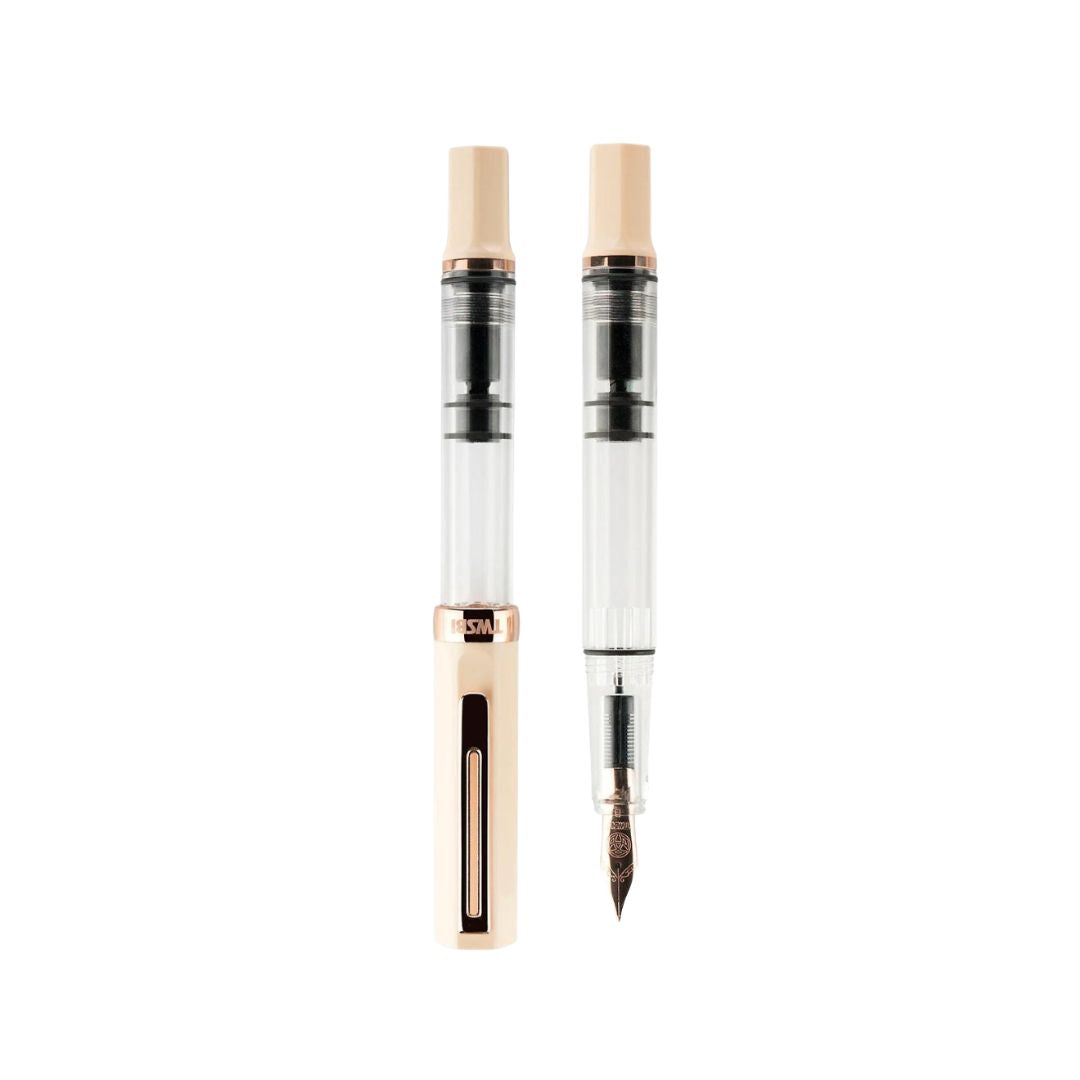 TWSBI ECO Fountain Pen in Creme with Rose Gold — TWSBI fountain pen — precision nib writing instrument, at Cityluxe Singapore stationery store