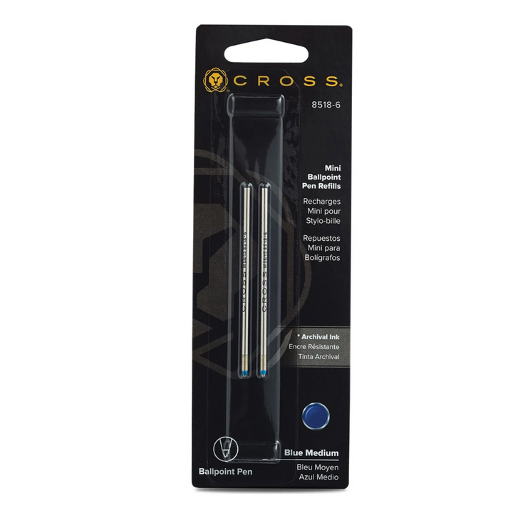 Cross Ballpoint Pen Refill Oil-Based for M Medium Point Blue 1 Pack (2 Pieces) Cross Mini Ballpoint 8518 (D, D1) Refill — …