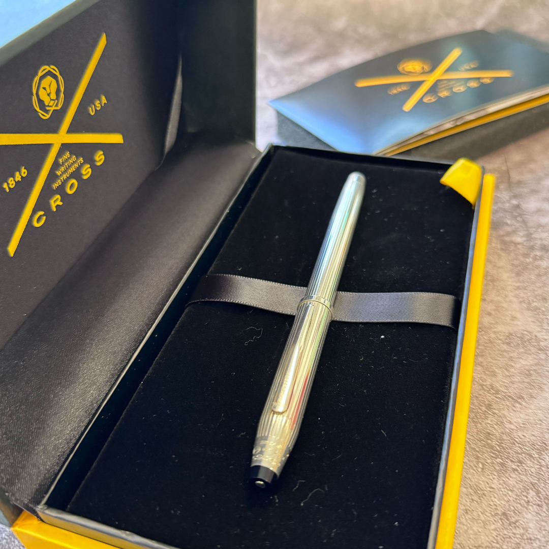 Cross Century II Fountain Pen in Sterling Silver — Cross fountain pen — precision nib writing instrument, at Cityluxe Singapore stationery store