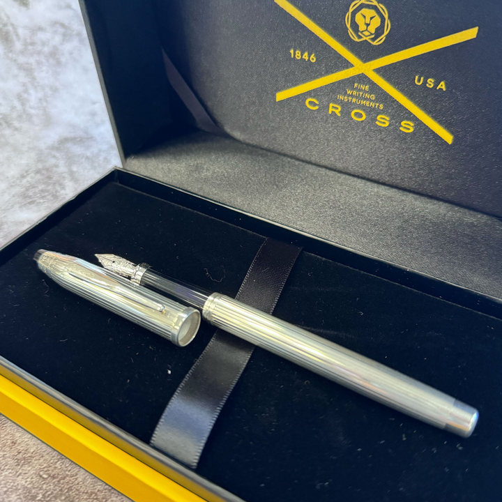 Cross Century II Fountain Pen in Sterling Silver — Cross fountain pen — precision nib writing instrument, at Cityluxe Singapore stationery store