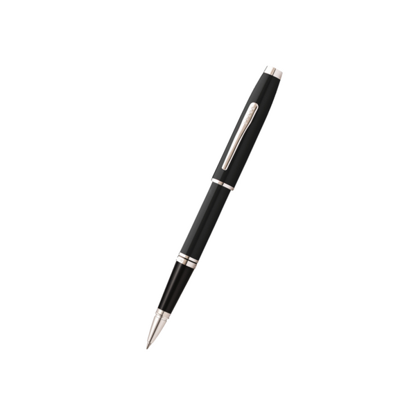 Cross Coventry Rollerball Pen in Black Lacquer with Polished Chrome Trim — Cross rollerball pen — fluid gel ink writing instrument, at Cityluxe Singapore