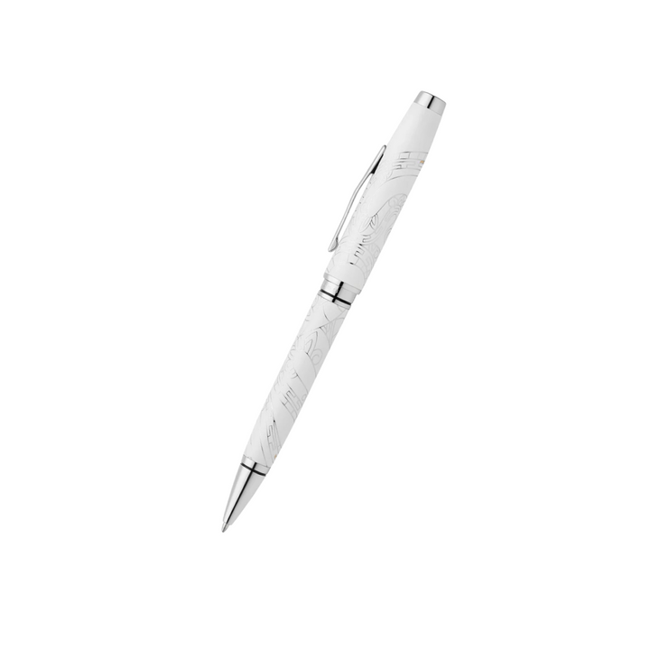 Cross Coventry Zodiac Year of the Snake Ballpoint Pen - Pearl White Lacquer with Polished Chrome — capped