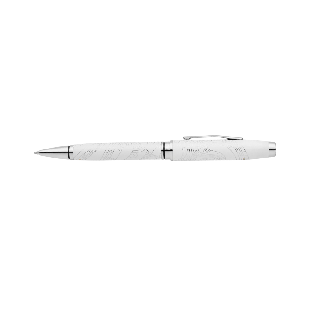 Cross Coventry Zodiac Year of the Snake Ballpoint Pen - Pearl White Lacquer with Polished Chrome — with packaging