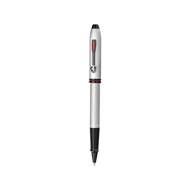 Cross Ferrari Townsend Rollerball Pen - Chrome — uncapped with cap posted