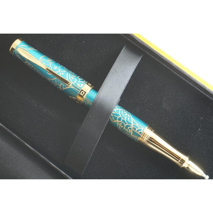 Cross Sauvage Year of the Monkey Rollerball Pen - Tibetan Teal with Gold Inlays and Appointments (Special Edition) — engra…