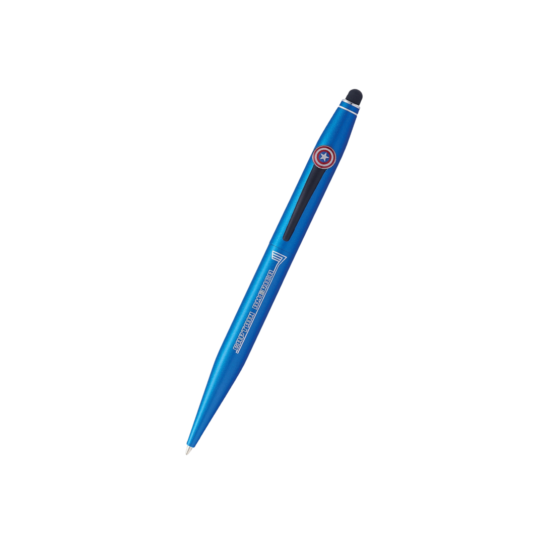 Cross Tech2 Marvel Captain America Ballpoint Pen with Stylus and Journal Gift Set — detail view