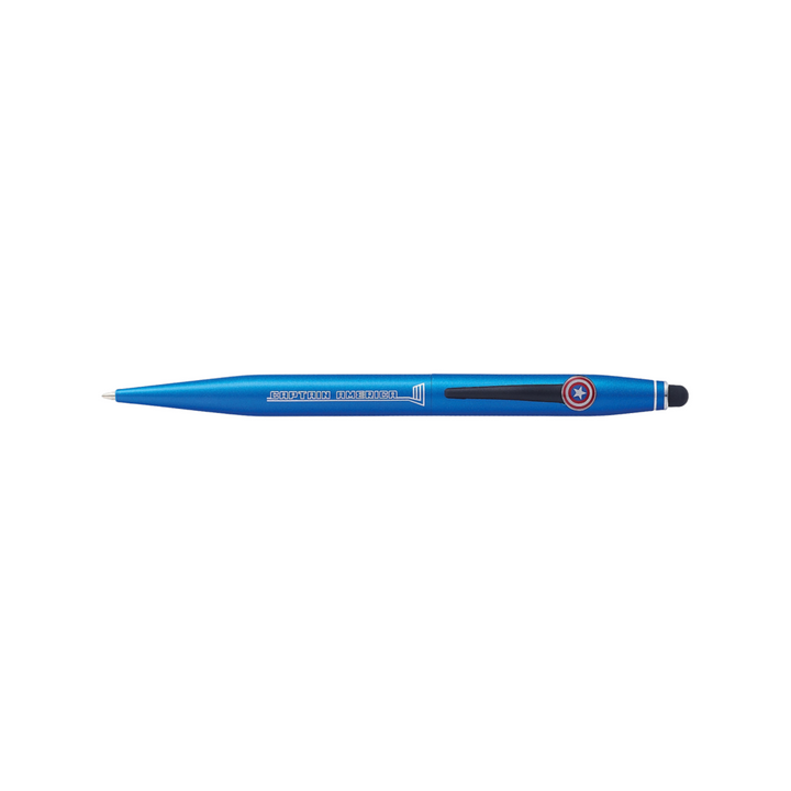 Cross Tech2 Marvel Captain America Ballpoint Pen with Stylus and Journal Gift Set — angle view