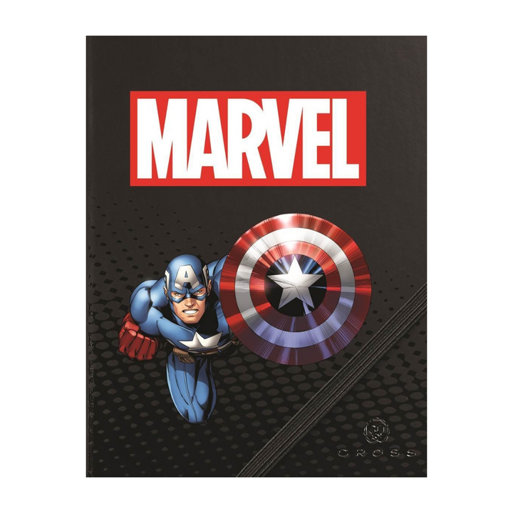 Cross Tech2 Marvel Captain America Ballpoint Pen with Stylus and Journal Gift Set — flat lay