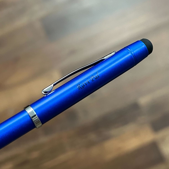Cross Tech3+ Metallic Blue Multifunction Pen — Cross ballpoint pen — reliable smooth-writing everyday pen, at Cityluxe Singapore