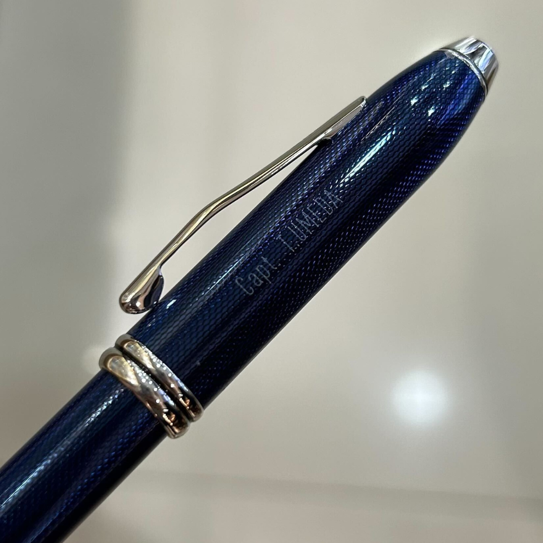 Cross Townsend Quartz Blue Fountain Pen (18k Rhodium Plated Nib) — Cross fountain pen — precision nib writing instrument, at Cityluxe Singapore stationery store