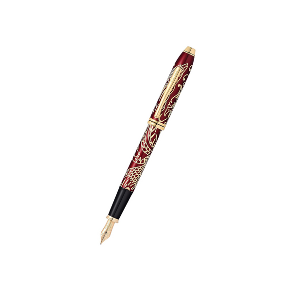 Cross Townsend Year of the Rooster Fountain Pen - Red Lacquer — capped