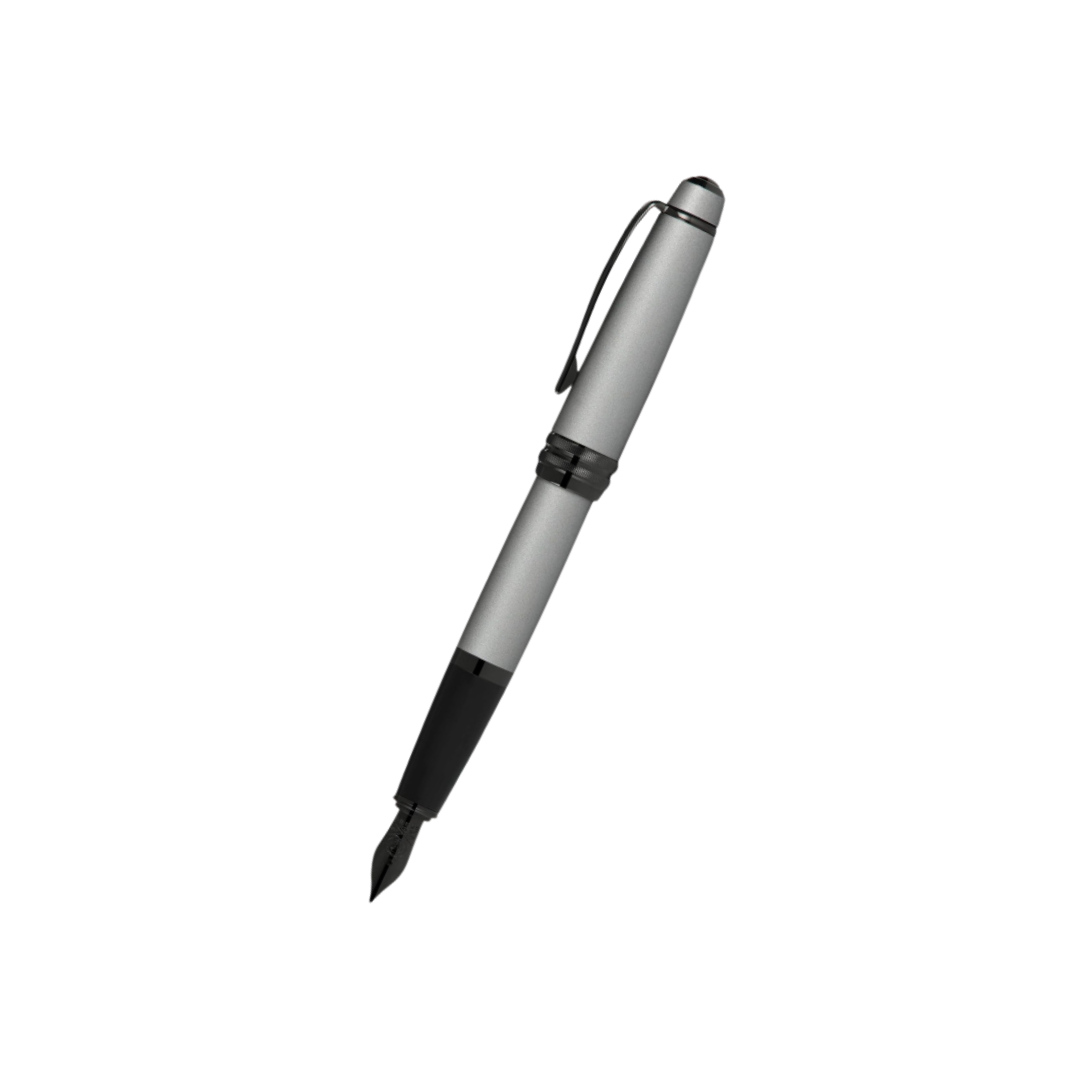 Cross Bailey Fountain Pen in Matte Gray — Cross fountain pen — precision nib writing instrument, at Cityluxe Singapore stationery store