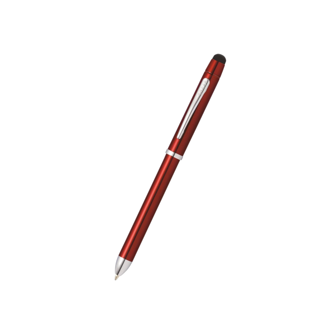 Cross Tech3+ Translucent Red Multifunction Pen — Cross ballpoint pen — reliable smooth-writing everyday pen, at Cityluxe Singapore