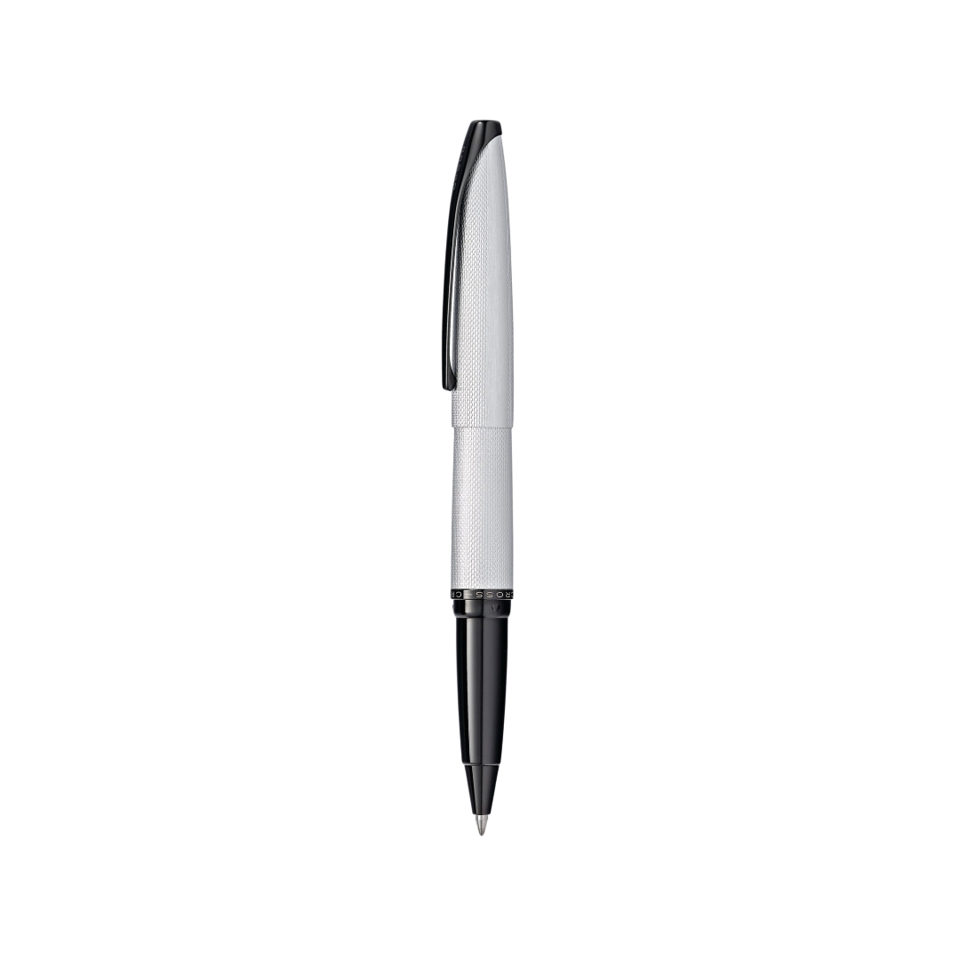Cross ATX Brushed Chrome Rollerball Pen — Cross rollerball pen — fluid gel ink writing instrument, at Cityluxe Singapore