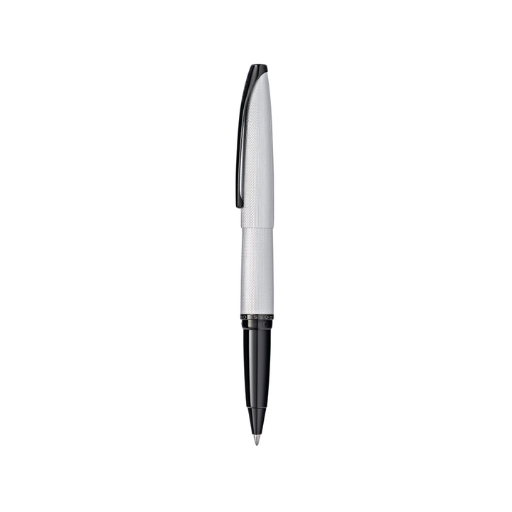 Cross ATX Brushed Chrome Rollerball Pen — Cross rollerball pen — fluid gel ink writing instrument, at Cityluxe Singapore