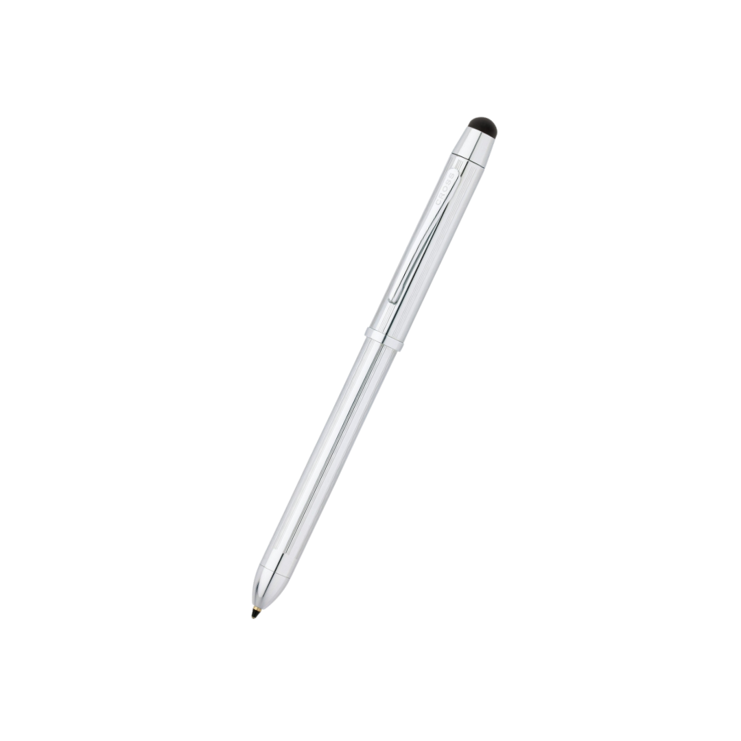 Cross Tech3+ Lustrous Chrome Multifunction Pen — Cross ballpoint pen — reliable smooth-writing everyday pen, at Cityluxe Singapore