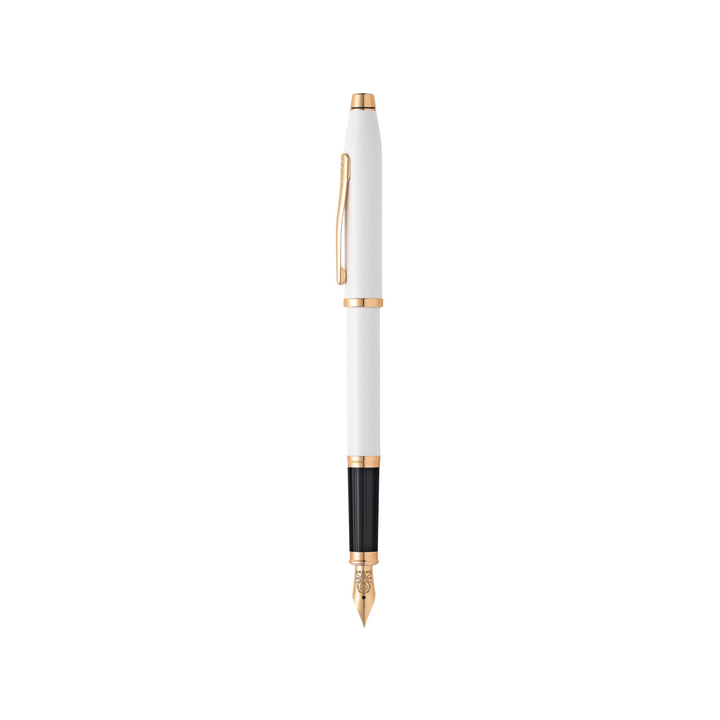 Cross Century II Pearlescent White Lacquer Fountain Pen — Cross fountain pen — precision nib writing instrument, at Cityluxe Singapore stationery store