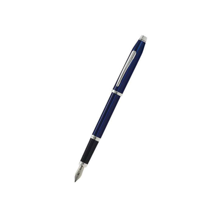 Cross Century II Fountain Pen in Translucent Blue Lacquer — Cross fountain pen — precision nib writing instrument, at Cityluxe Singapore stationery store