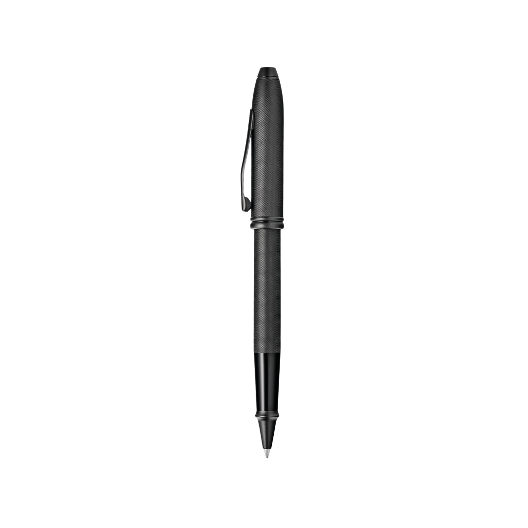 Cross Townsend Black PVD Micro-knurl Rollerball Pen — Cross rollerball pen — fluid gel ink writing instrument, at Cityluxe Singapore