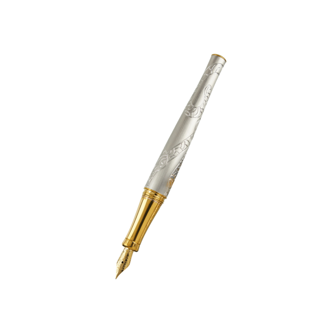 Cross Year of the Monkey Fountain Pen - Brushed Platinum — nib close-up