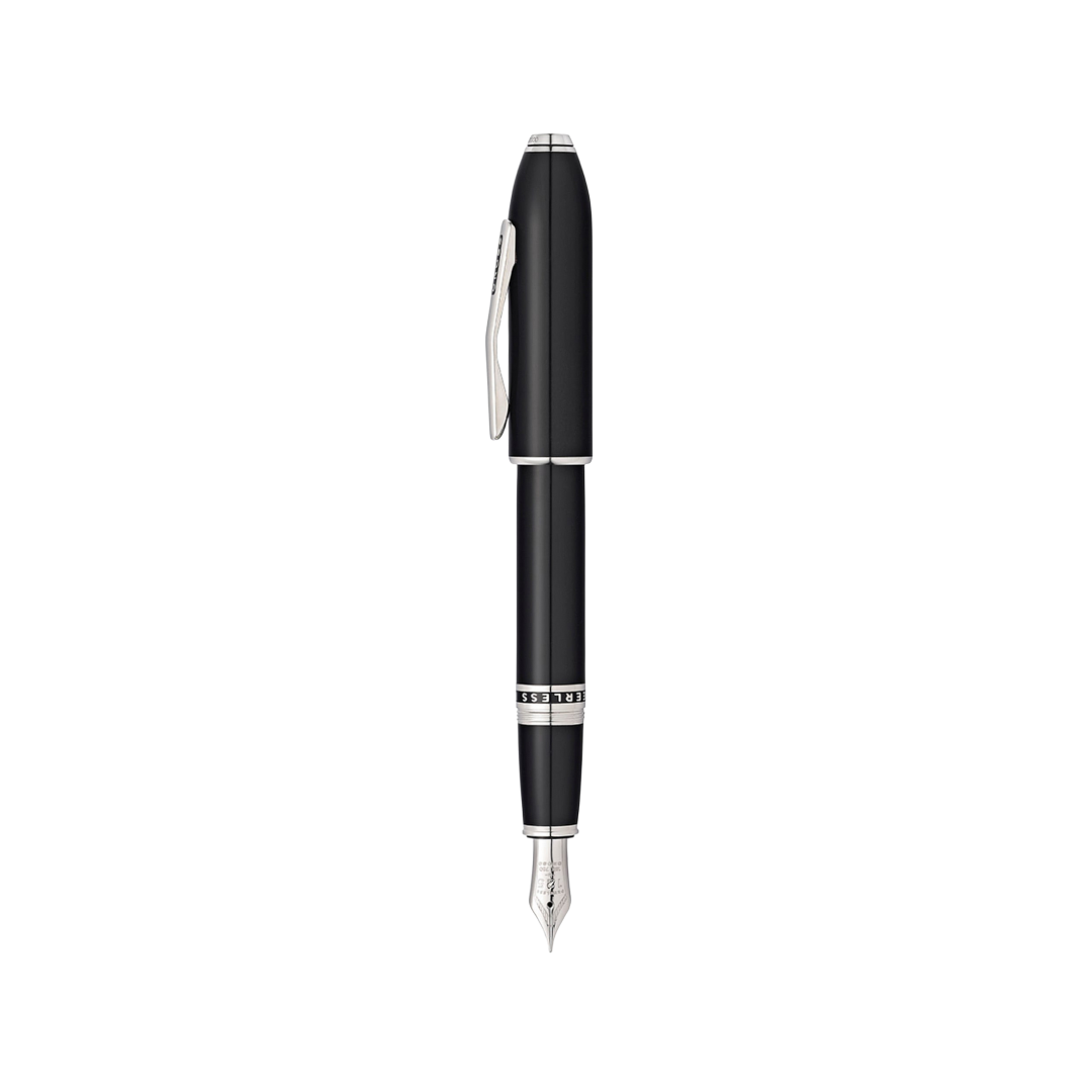 Cross Peerless 125 Obsidian Black Lacquer Fountain Pen — Cross fountain pen — precision nib writing instrument, at Cityluxe Singapore stationery store