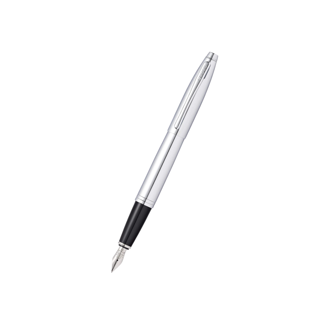 Cross Calias Polished Chrome Fountain Pen Gift Box — Cross fountain pen — precision nib writing instrument, at Cityluxe Singapore stationery store