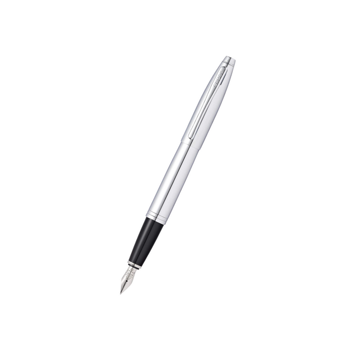 Cross Calias Polished Chrome Fountain Pen Gift Box — Cross fountain pen — precision nib writing instrument, at Cityluxe Singapore stationery store