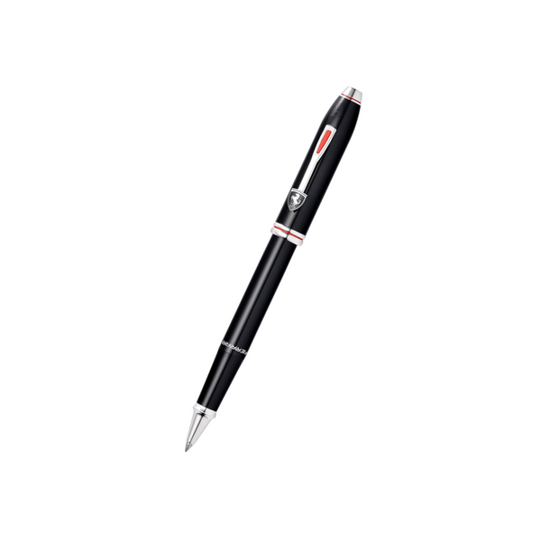 Cross Ferrari Townsend Rollerball Pen in Glossy Black Lacquer — Cross rollerball pen — fluid gel ink writing instrument, at Cityluxe Singapore