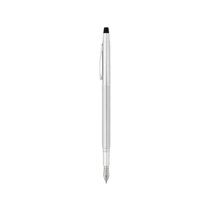 Cross Classic Century Fountain Pen in Glossy Chrome — Cross fountain pen — precision nib writing instrument, at Cityluxe Singapore stationery store